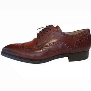 Magnanni Wingtip Oxford Mens 12 Brown Leather Brogue Lace Up Dress Shoes 17529
